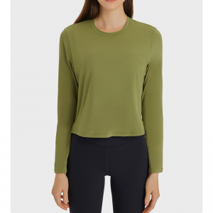 قمصان اليوغا ذات اللون الصلب فضفاضة