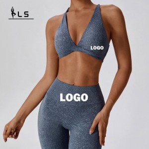 SC1054 YOGA Set Litness Woman 2024 Sport Bra and Stemgings Print Litness Yoga Wear Gym Set Female