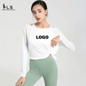 SC10263 Yoga T قمصان اللياقة البدنية التي تعمل على جولة حول القمصان اليوغا Long Sleeve Women T-Shirt قميص الصالة الرياضية