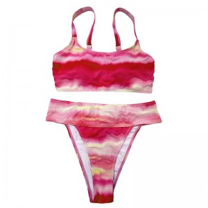 تدرج وردي وردي مع طيات راحة حزام واسعة الكتف